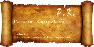 Panczer Kapisztrán névjegykártya